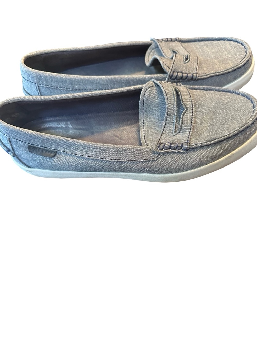 Cole Haan women’s preppy Blue Canvas Penny Loafers 8.5 - Picture 2 of 7